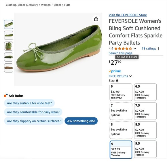 NEW! FEVERSOLE Soft Cushioned Comfort Flats - Picture 4 of 4
